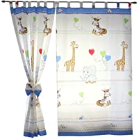 Los mejores  - TupTam Cortinas con Trabillas para Habitación Infantil- Animales Azul- c. 155x95 cm